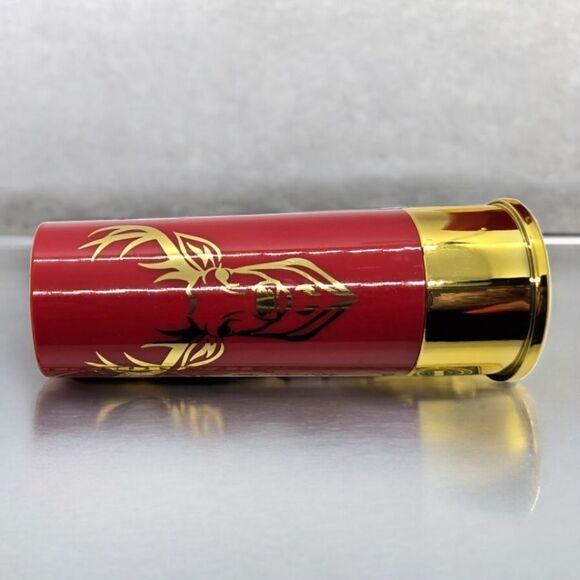 Gift Box Set 12 Gauge Shotgun Shell Red Shot Glasses Gold Deer Novelty Barware - Picture 12 of 13